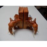 PAIR OF ELEPHANT BOOKENDS