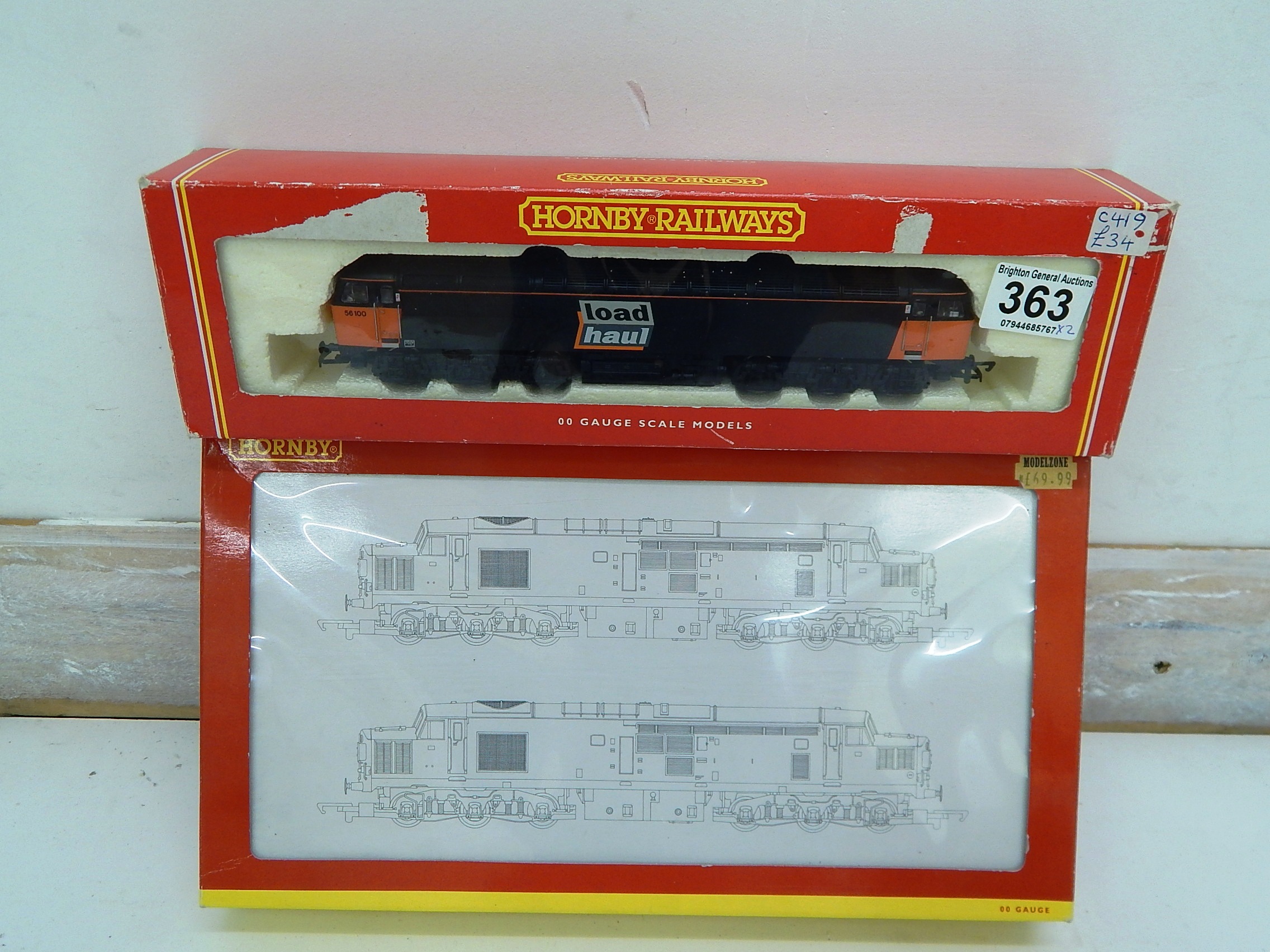 HORNBY CLASS 56 LOCO LOADHAUL R2074 + HORNBY EWS CLASS 37 POWERED LOCO & DUMMY WEATHERED EDITION