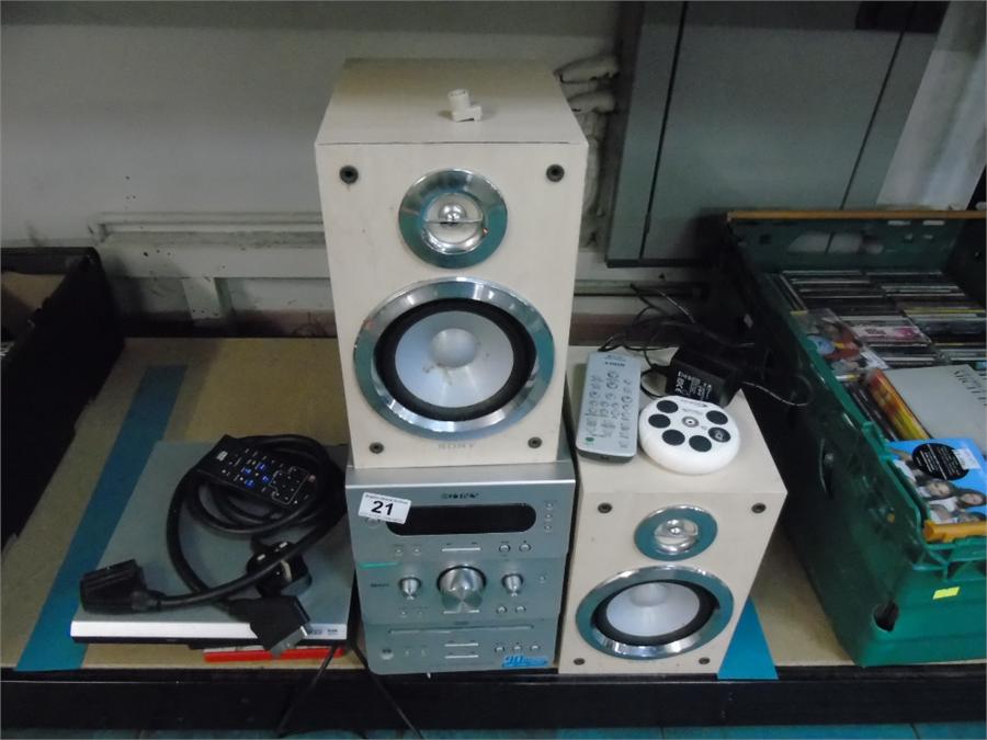 SONY SOUND SYSTEM AND DVD'S