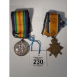 BRITISH WAR MEDAL & MONS CROSS PRIVATE W CARR ROYAL SUSSEX REGIMENT