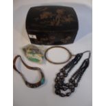 ORIENTAL STYLE BOX WITH CONTENTS