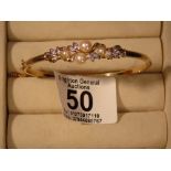 9CT GOLD BRACELET WITH PEARLS 7.3 GRAMS