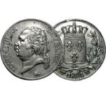 Louis XVIII. 5 Francs 1824 MA. Marseille.Gad.614. TTB+ 70/140
