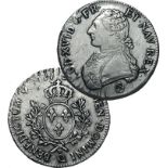 Louis XVI. 1774 1793. Ecu aux branches d’olivier.1777 Q. Perpignan. Gad.356 (R).TB+ 70/150