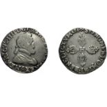 Henri IV. 1589 1610. Demi Franc. 1600.Rennes. Dy.1212. TB 70/140