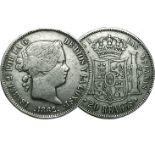 Espagne. Isabel II. 20 Reales 1862. Km.609.2.TB+ 80/140