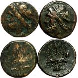 Sicile. Syracuse. Hieron II. Lot de 2 monnaies.6,5grs et 6,8grs. TB et TTB 50/100