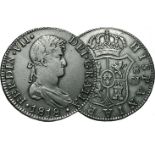 Espagne. 8 Reales 1818 CJ. Séville. Km.466.3.TB+/TTB 80/160