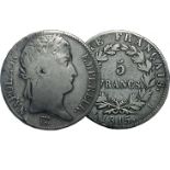 Empire. Les Cent Jours. 5 Francs 1815 I. Limoges.Gad.595. Rare. B+ 70/150
