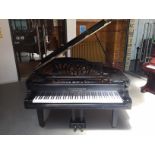 Kemble C.1990 A Model Cambridge 10 upright piano in a mahogany polyester case togeather with a