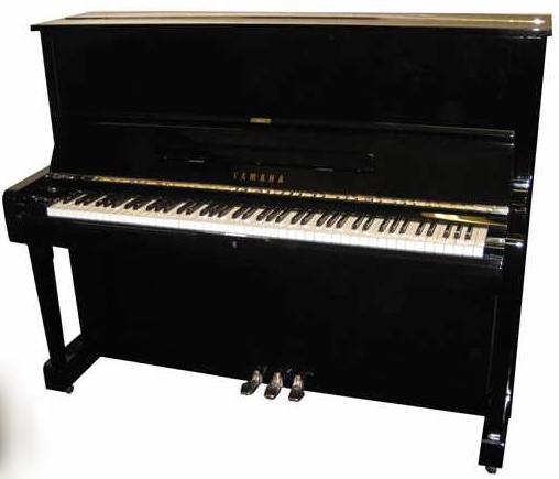 Yamaha     C.1971 A Model U3 upright piano in a black polyester case.