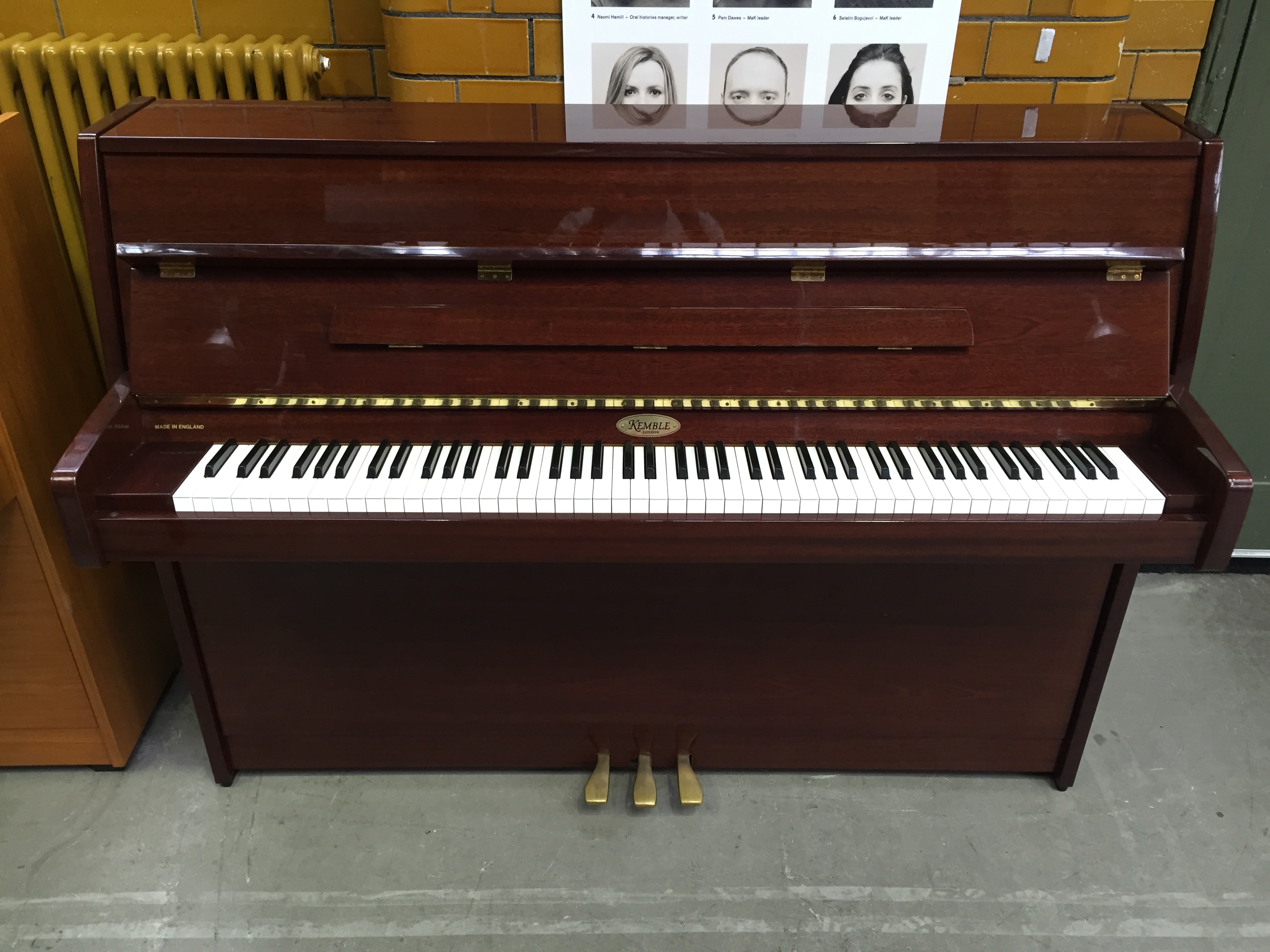 Kemble C.1990 A Model Cambridge 10 upright piano in a mahogany polyester case togeather with a - Image 2 of 4