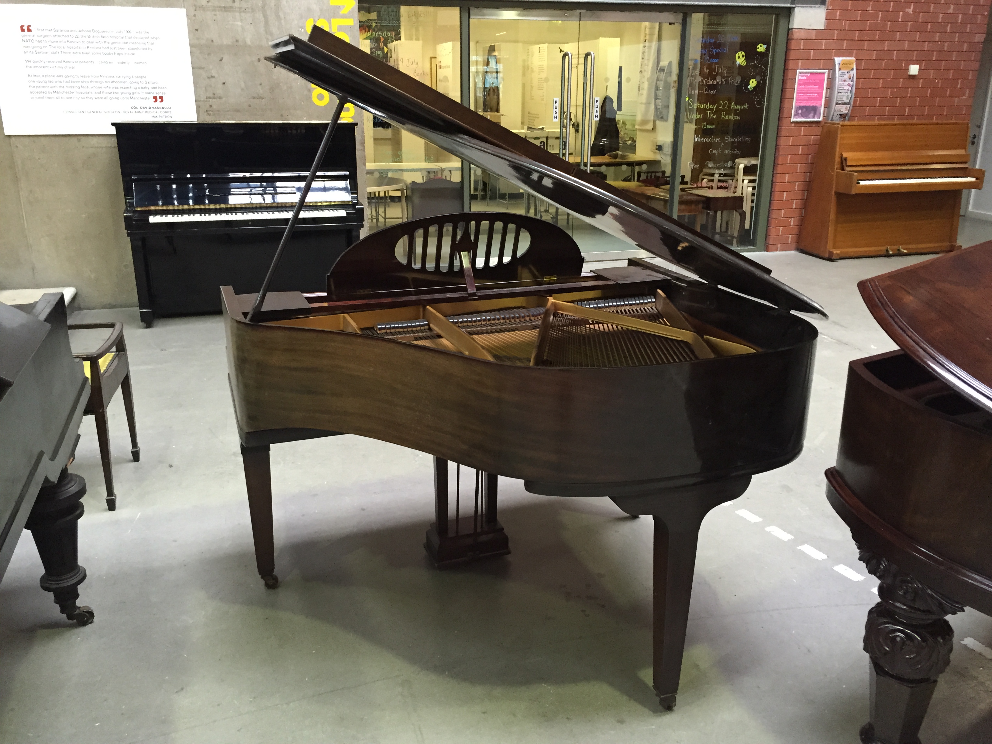Weimar C.1939 A 4ft 7 grand piano in a mahogany case raised on square tapered lags - Image 4 of 4