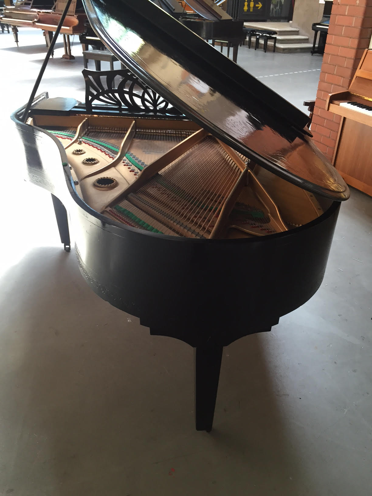 Schiedmayer      C.1900 A 6ft 4 grand piano in an ebonised case raised on square tapered lags. - Image 4 of 4