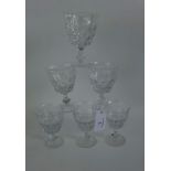 Set of six Tudor crystal wine glasses (6)