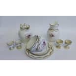 Spode Copelands China, England dinner service, each item decorated with a rose spray to centre