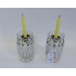 A pair of clear glass table lustres (2)