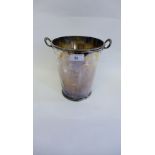 Silver plated twin handled wine cooler, 22cm high