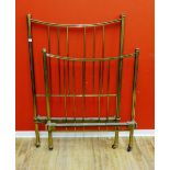 An Edwardian brass single bed, 92 x 206cm