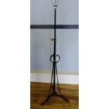 A cast iron standard lamp, 170cm high