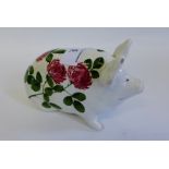 Wemyss Ware Clover pattern pig, with painted marks, 16cm long