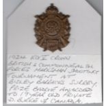1924 KG5 Crown British & Commonwealth forces marksman shooting tournament at Bisley. Prize badge