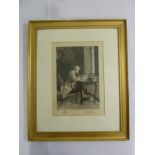 W. Edwin Law  Monochrome etching of Aramis (three musketeers) after JCE Meissonier, signed bottom