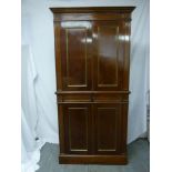 Victorian mahogany corner cabinet, moulded doors on plinth base