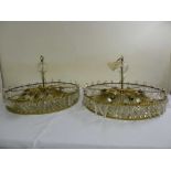 Two crystal drop circular chandeliers - A/F