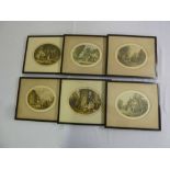 Six Victorian Le Blond prints of rural scenes