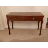 Regency sideboard, two drawers on four tapering legs with spade feet