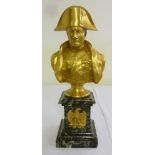 Charles Emile Marie Seurre a gilt bronze bust of Napoleon on raised square marble stand, with