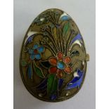 Russian cloisonné ladies purse in the form of an egg