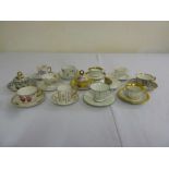 A quantity of cabinet cups and saucers, to include Meissen, Herend and Sitzendorf