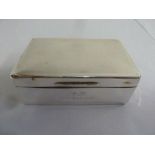 Silver cigarette box plain rectangular, hinged cover, London 1935