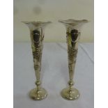 Pair of early 20th century Chinese silver vases hallmarked on base