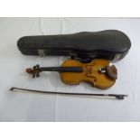 French 3/4 size violin with bow and carrying case