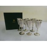 A cased set of silver plated goblets by Thomas Goode of London  (6)