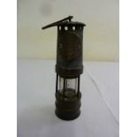 Victorian Davy lamp, of customary form with applied plaque reading Hailwood Approved lamp