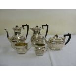 A five piece silver plated tea and coffee set