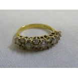 18ct yellow gold half hoop diamond ring