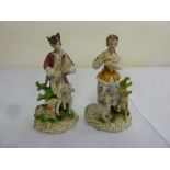 Two Meissen style figurines of a shepherd and shepherdess - 18cm (h)