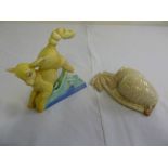 Beswick porcelain figurine of a lamb and a Beswick wall pocket