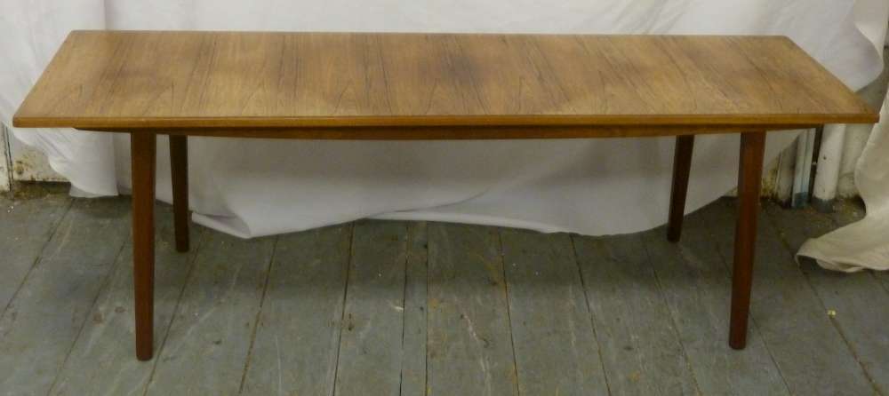 Staples and Co. Teak coffee table circa 1970, label to base