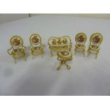 Limoges miniature table and chairs and one other