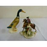 Beswick duck and an Italian figural group