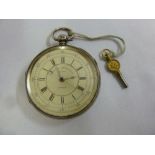 Silver Chronograph pocket watch to include key
