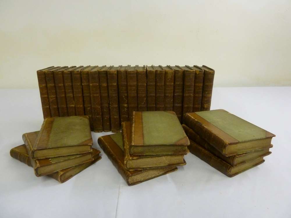 Walter Scott, Waverley novels hard bound with leather spines and covers to include Tales of my