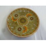 Charlotte Rhead Crown Ducal charger, Rhodian design, signed to the base