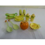 A quantity of Carltonware and Beswick condiment sets, sauce boats and salad servers  (14)